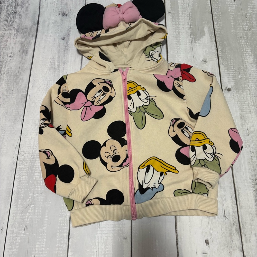 H&M Disney Cream Hoodie with Minnie and Friends Characters